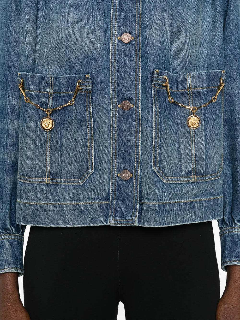HIGH-NECK GATHERED DENIM JACKET sold by Lord & Taylor product image thumbnail 5