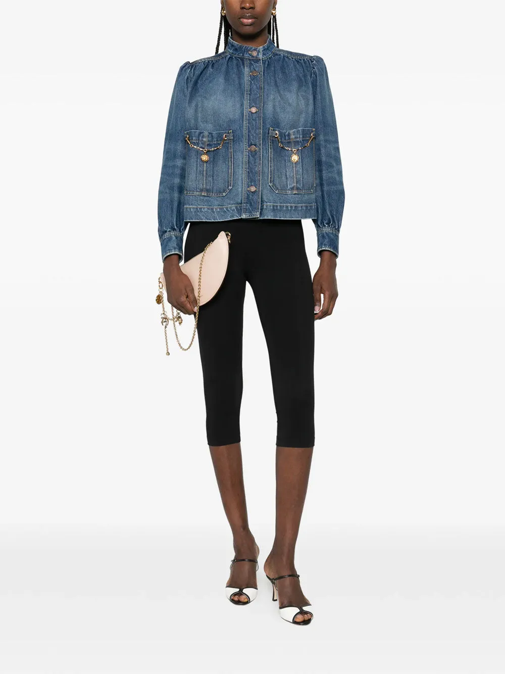 HIGH-NECK GATHERED DENIM JACKET sold by Lord & Taylor product image thumbnail 2