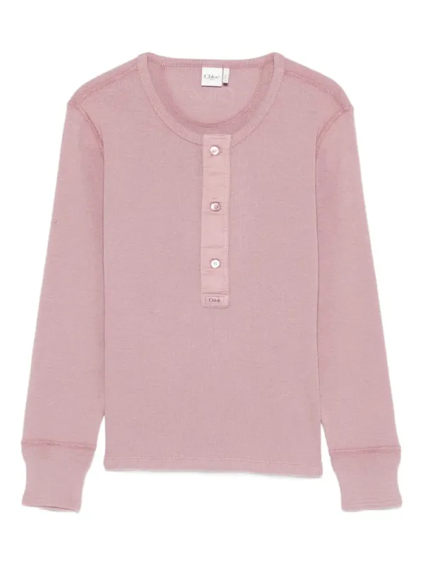 FITTED HENLEY COTTON JERSEY SHIRT made by Chloe
