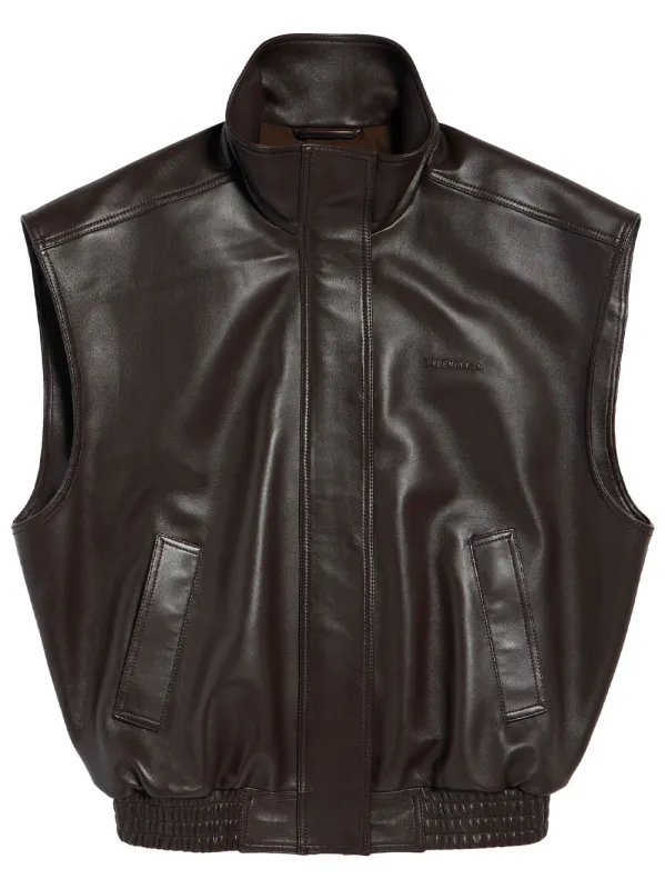SLEEVELESS BLOUSON IN SHINY SOFT LAMBSKIN made by Balenciaga