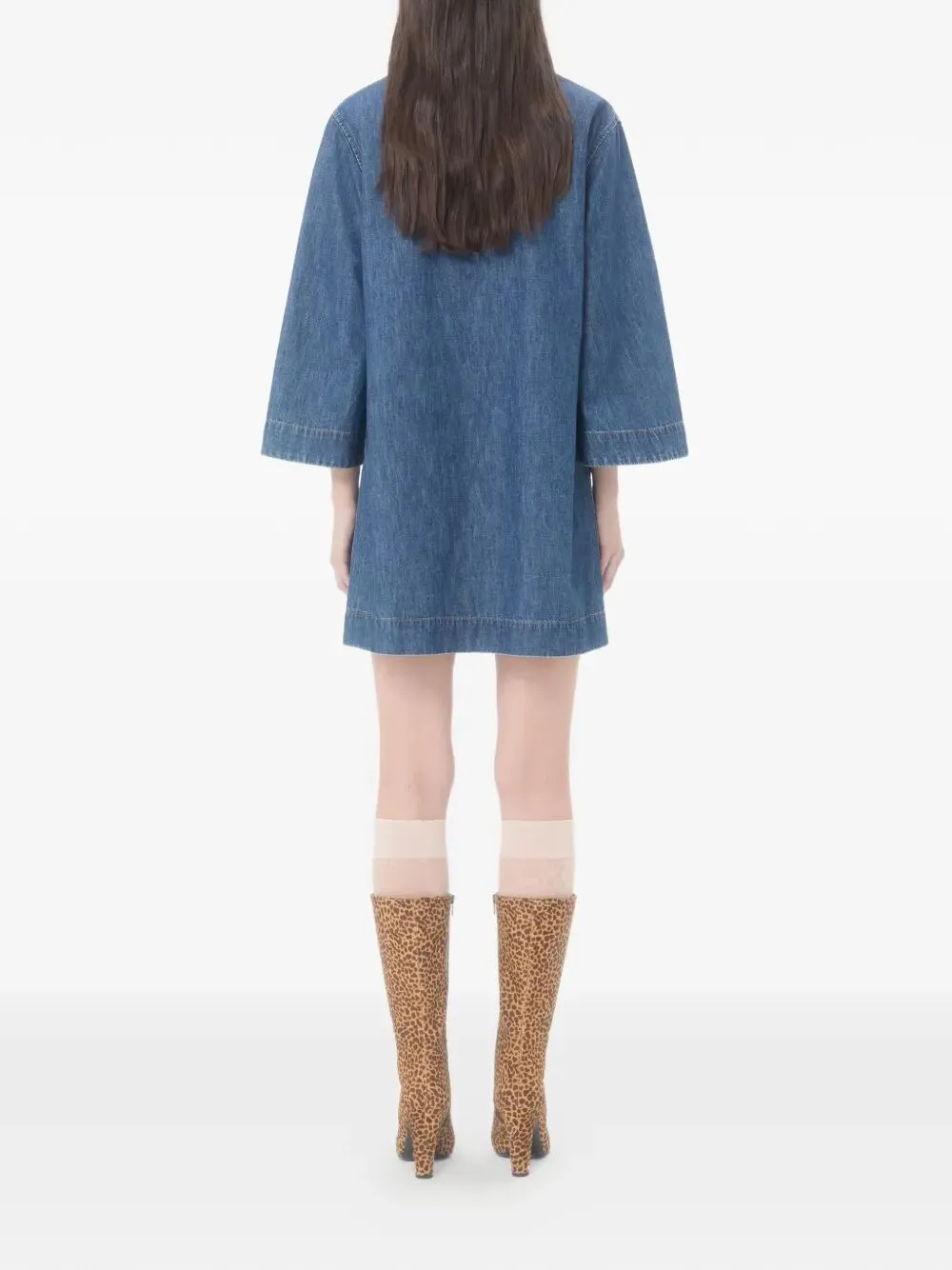 V-NECK DENIM MINIDRESS sold by Lord & Taylor product image thumbnail 3
