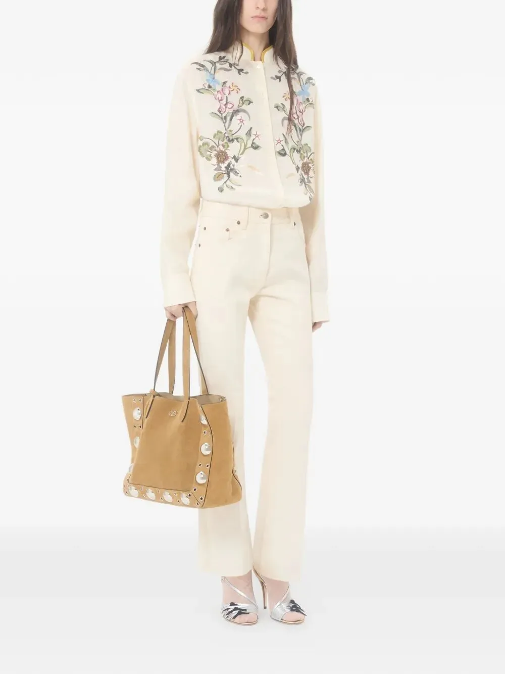 FLARED DENIM JEANS sold by Lord & Taylor product image thumbnail 2