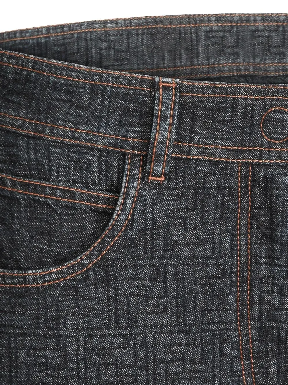 FLARED MIDI DENIM SKIRT WITH ALL-OVER QUILTED FF MOTIF sold by Lord & Taylor product image thumbnail 3