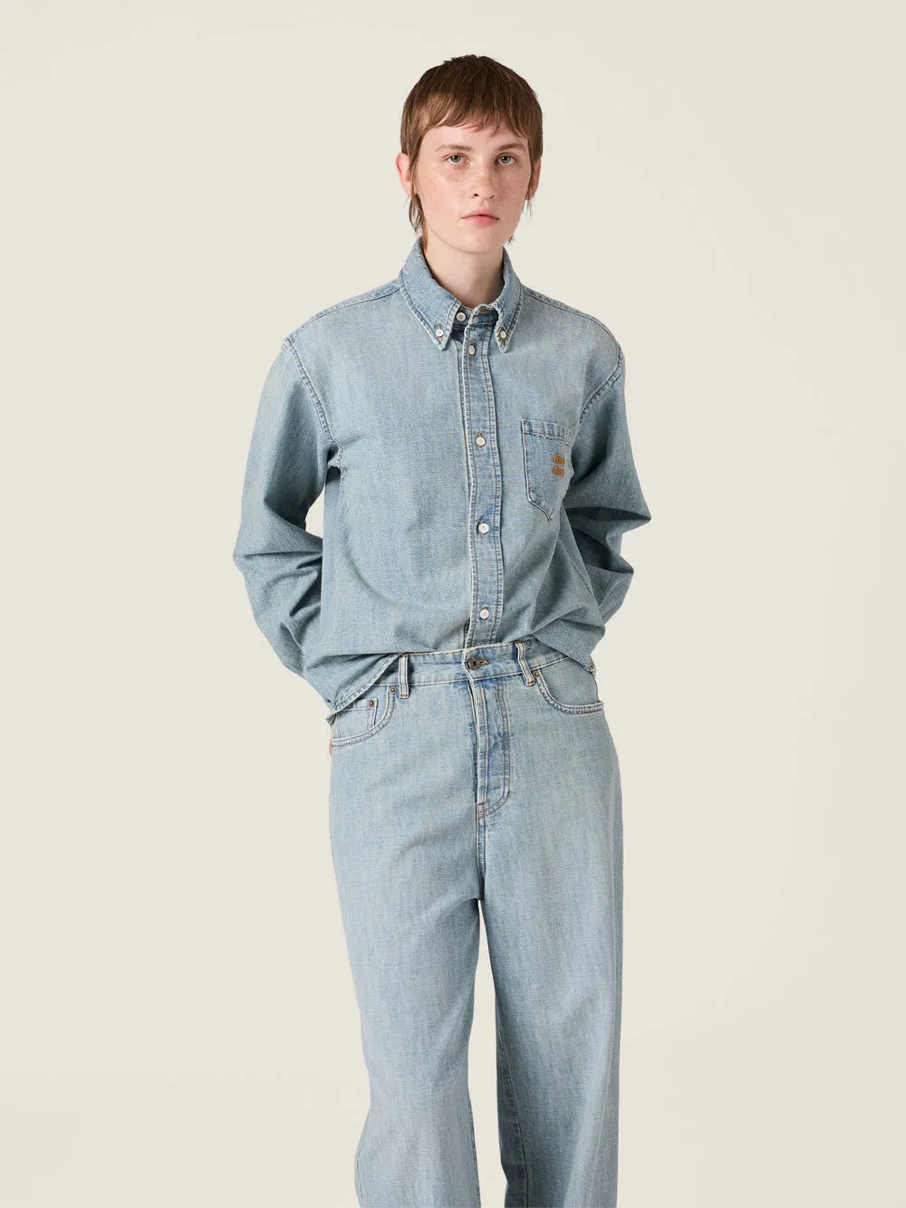 CHAMBRAY DENIM SHIRT sold by Lord & Taylor product image thumbnail 2