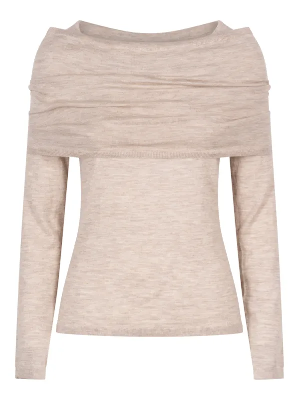 LIGHTWEIGHT CASHMERE SWEATER WITH REMOVABLE WRAP DETAIL made by MaxMara