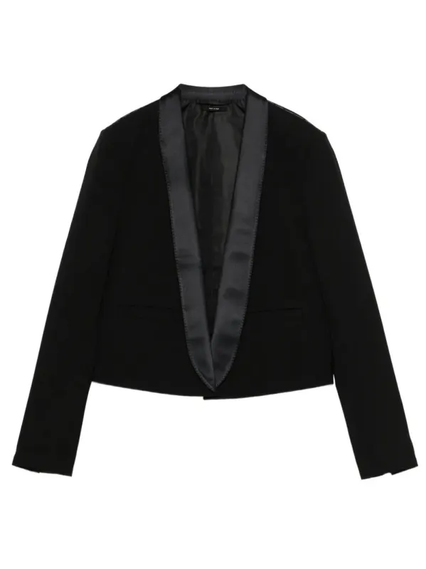 BI-COLOR SINGLE BREASTED SHAWL LAPEL CROPPED TUXEDO JACKET made by Tom Ford