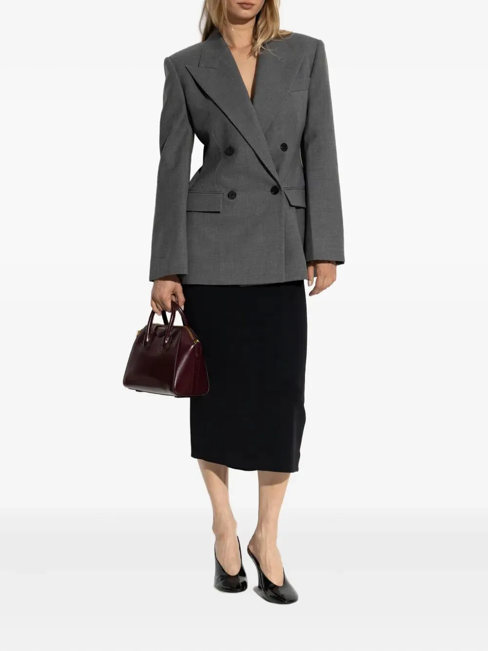 DOUBLE-BREASTED WOOL STRUCTURED JACKET sold by Lord & Taylor product image thumbnail 2