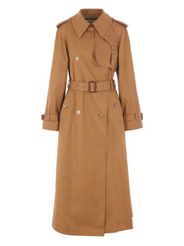 COTTON GABARDINE BELTED LONG TRENCH COAT made by Chloe