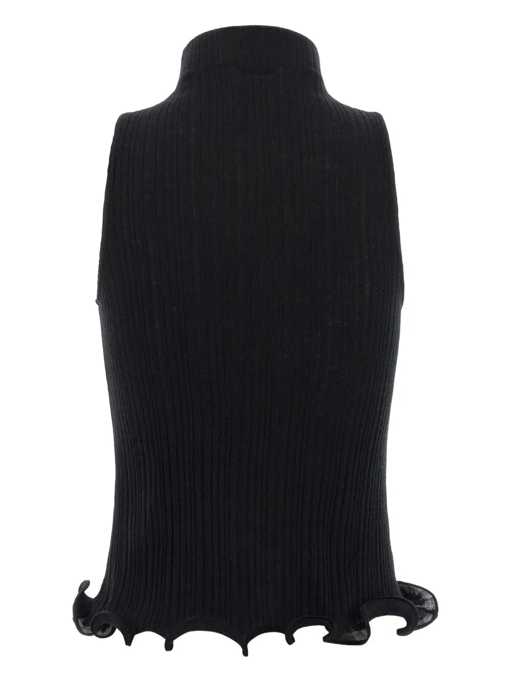 HIGH NECK FITTED SLEEVELESS TOP WITH RUFFLES sold by Lord & Taylor product image thumbnail 2