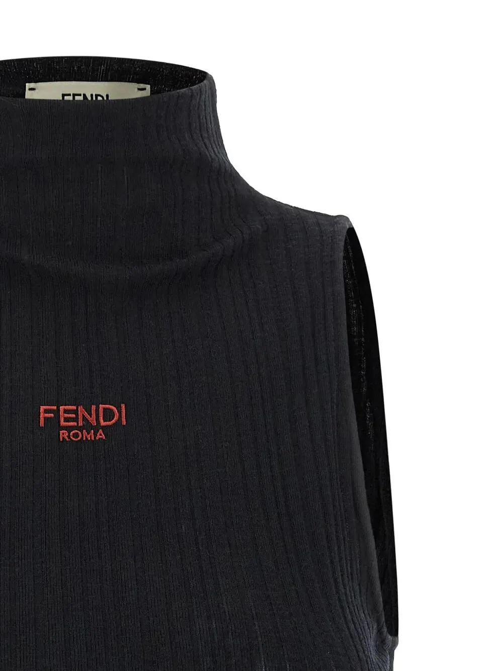 HIGH NECK FITTED SLEEVELESS TOP WITH RUFFLES sold by Lord & Taylor product image thumbnail 4