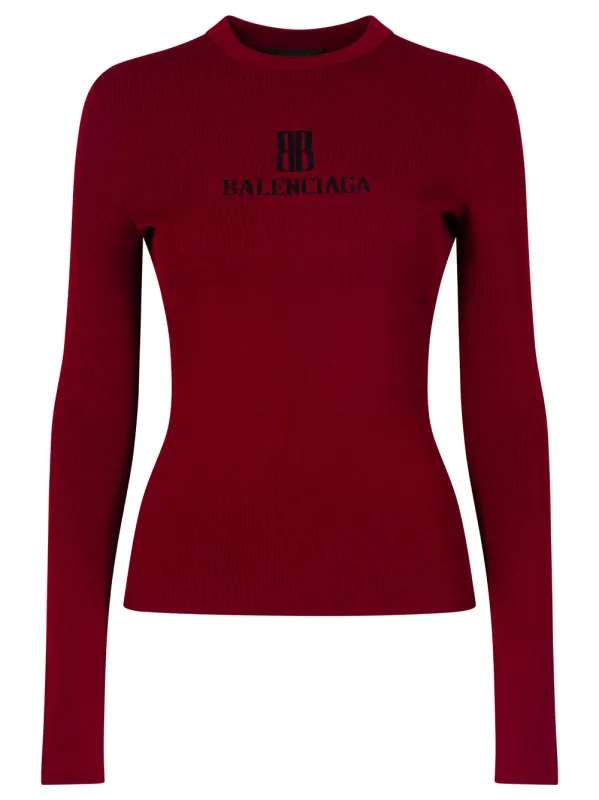 RIBBED CREWNECK LONG-SLEEVED FITTED TOP made by Balenciaga
