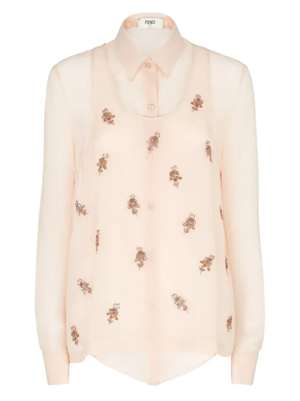 SILK GEORGETTE TOP made by Fendi