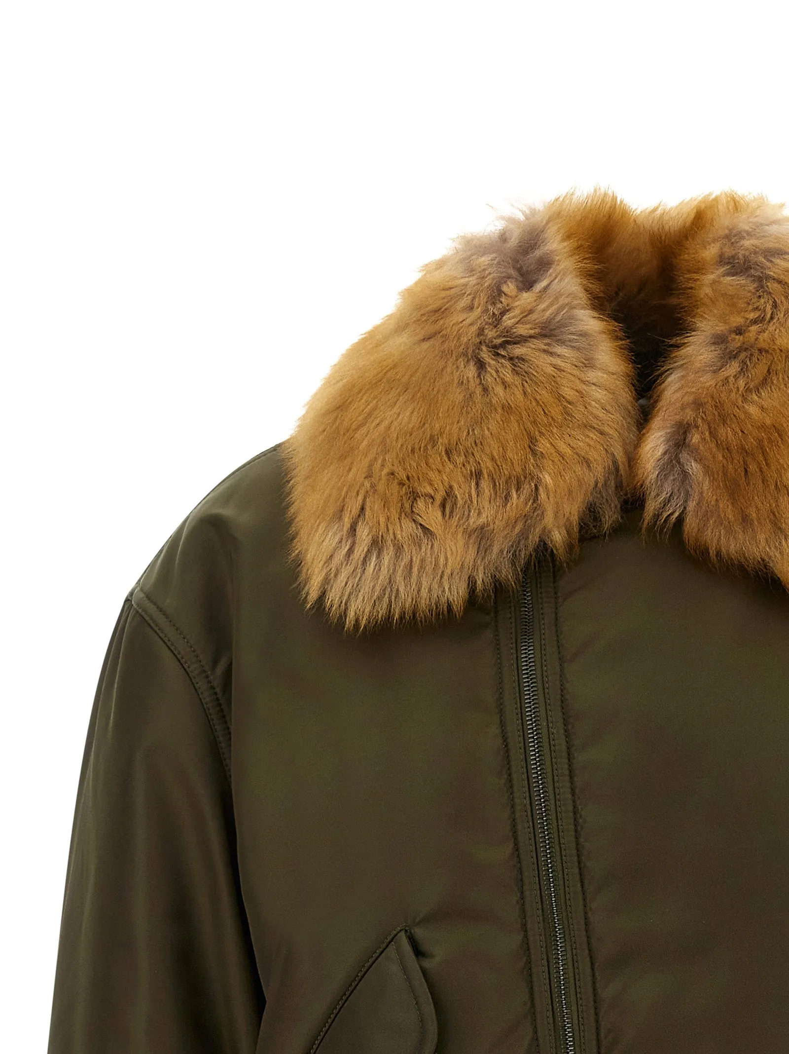 Removable shearling neck bomber jacket sold by Lord & Taylor product image thumbnail 4