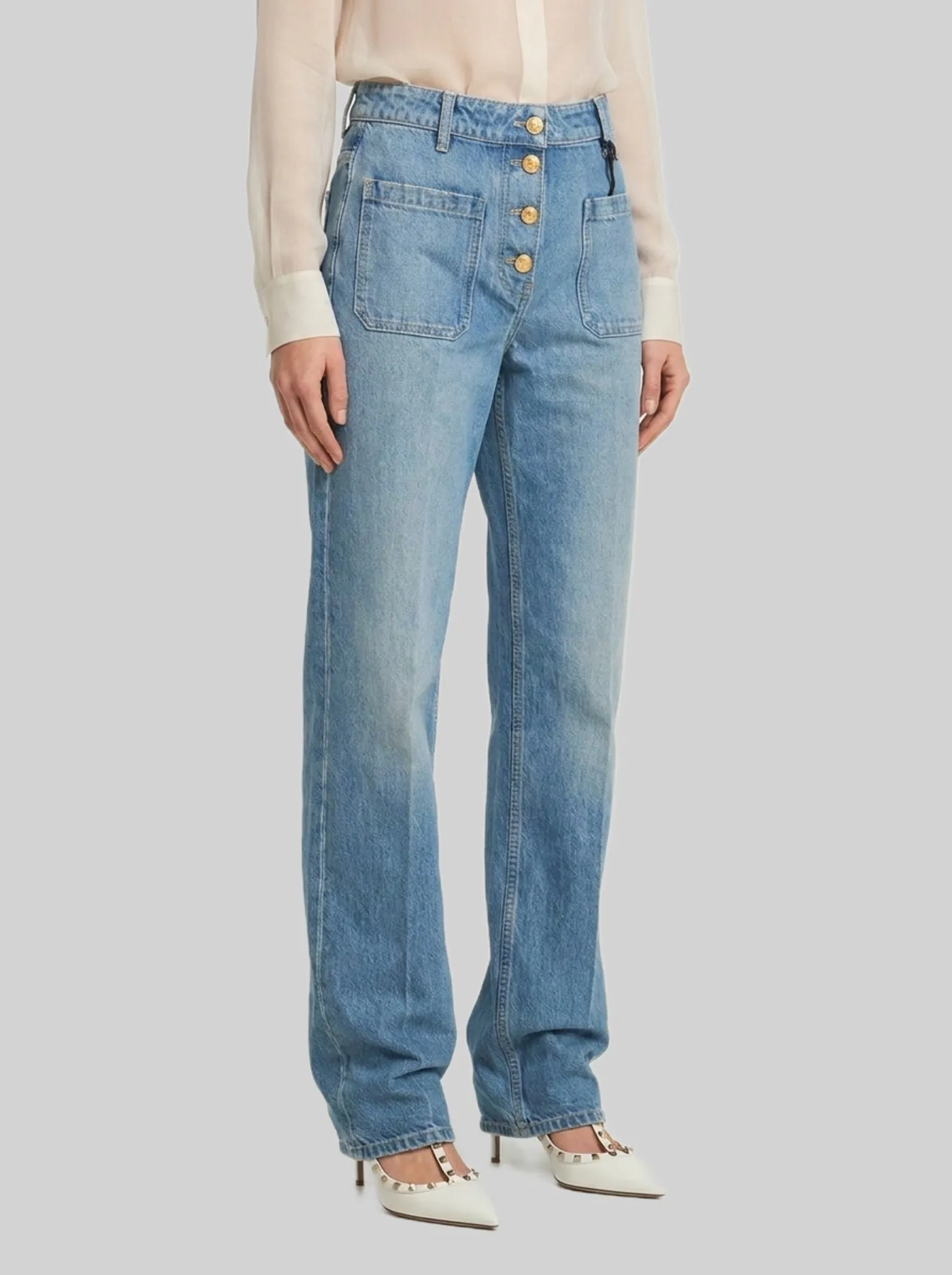Flare denim pants sold by Lord & Taylor