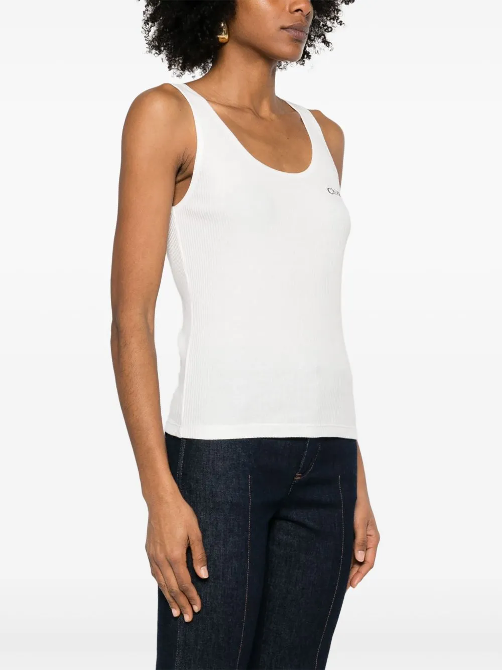 LOGO COTTON TANK TOP sold by Lord & Taylor product image thumbnail 2