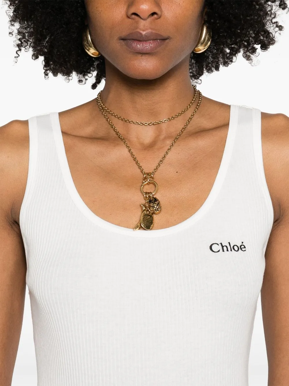 LOGO COTTON TANK TOP sold by Lord & Taylor product image thumbnail 3