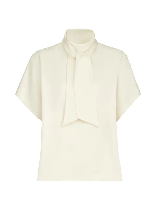 SHORT SLEEVES SILKY BLOUSE made by Brunello Cucinelli