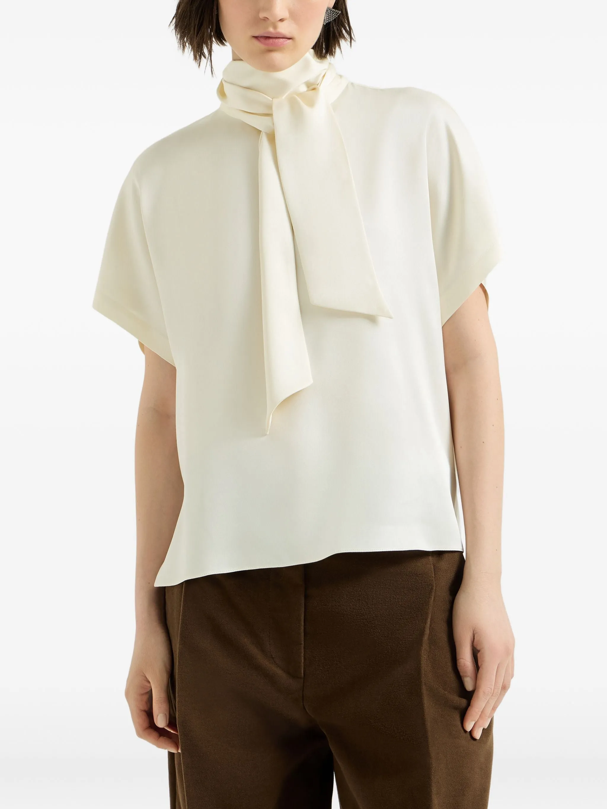 SHORT SLEEVES SILKY BLOUSE sold by Lord & Taylor product image thumbnail 5