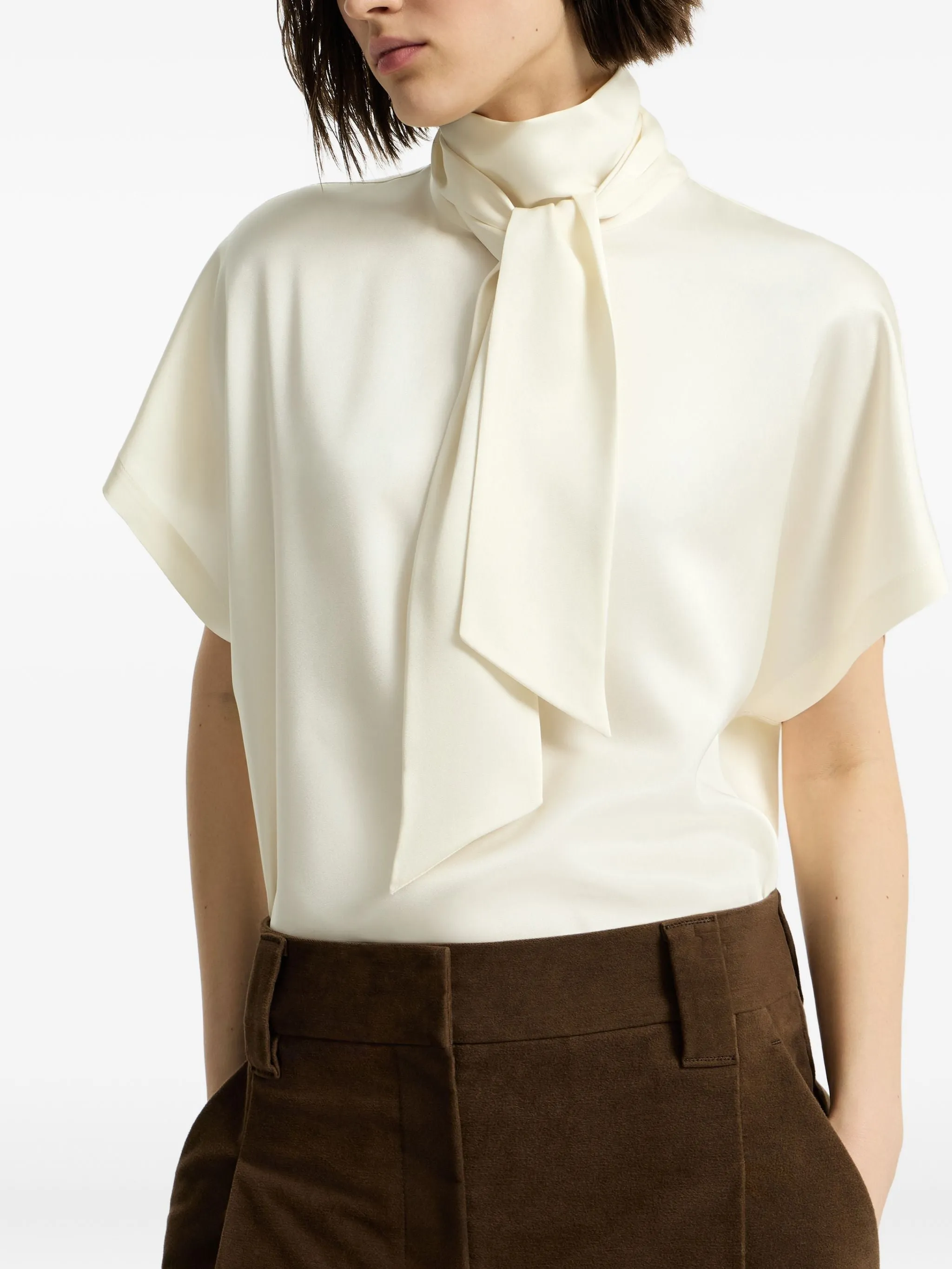 SHORT SLEEVES SILKY BLOUSE sold by Lord & Taylor product image thumbnail 2