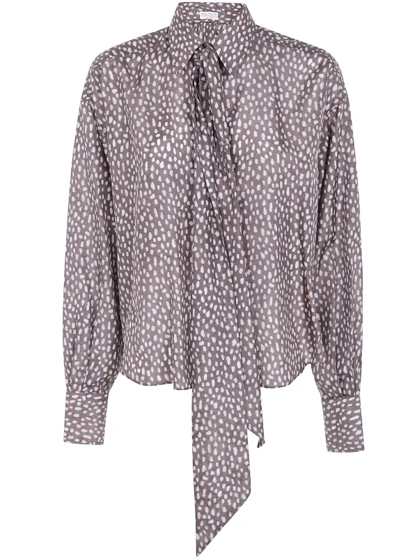 RIBBON FLOWERS PATTERN SHIRT made by Brunello Cucinelli