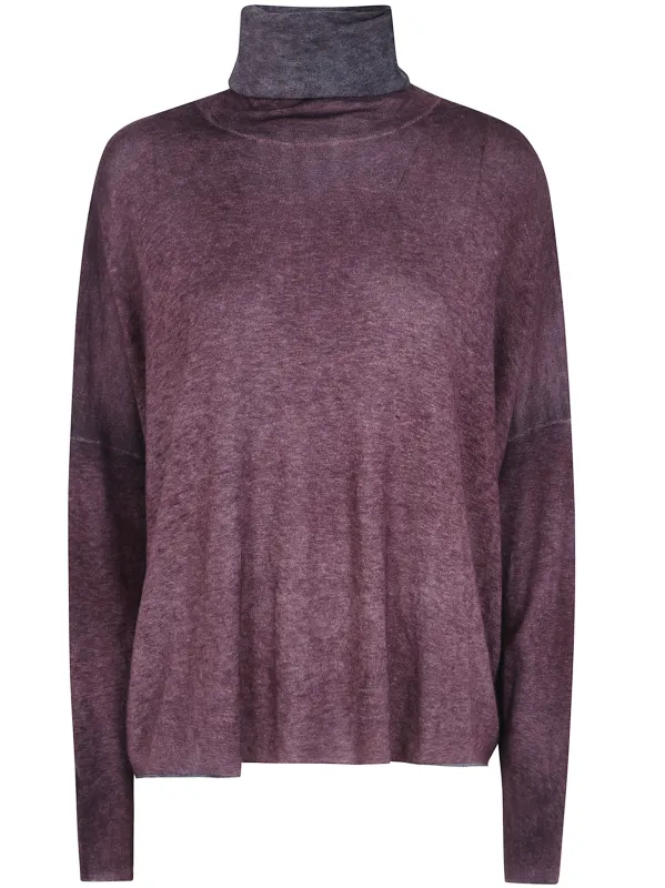 HAND PAINTED ULTRALIGHT CASHMERE WOOL HIGH NECK PULLOVER made by Avant Toi