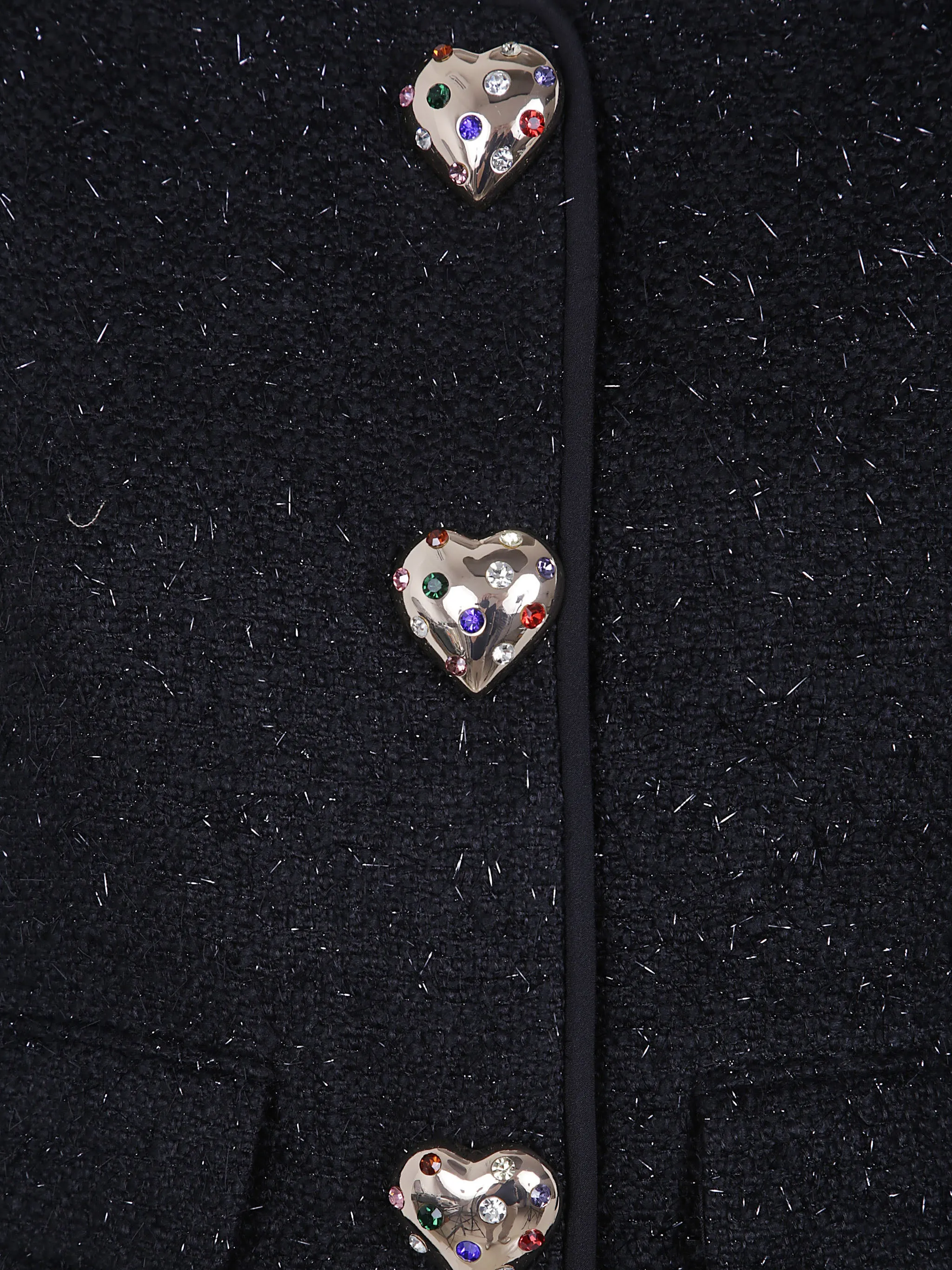 BLACK METALLIC BOUCLE FUR CUFF JACKET sold by Lord & Taylor product image thumbnail 3