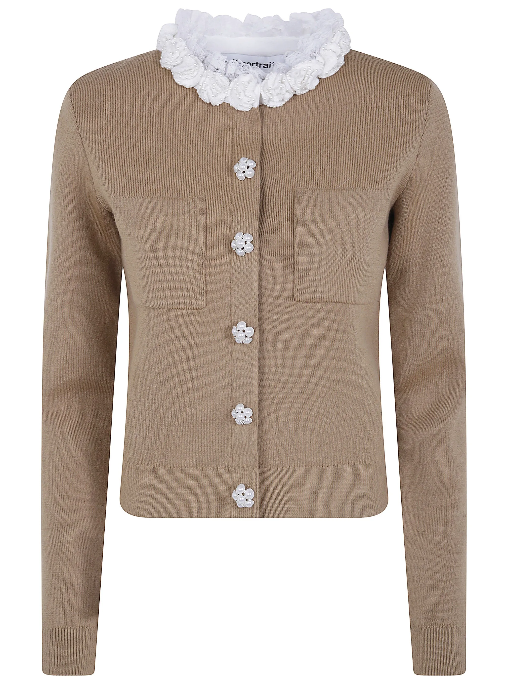 BROWN EMBELLISHED KNIT CARDIGAN sold by Lord & Taylor