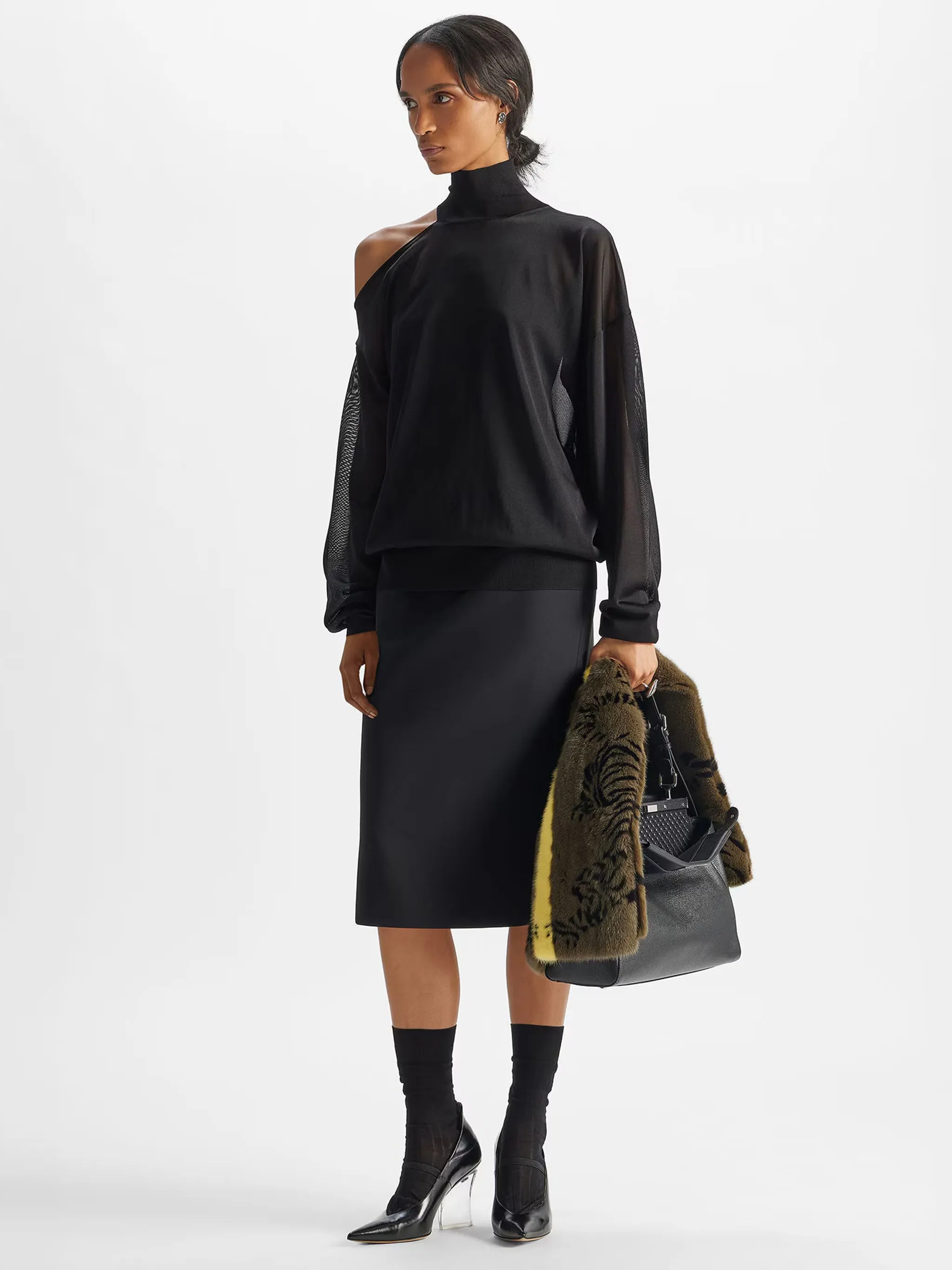 SIDE-SLIT MIDI SKIRT sold by Lord & Taylor product image thumbnail 2