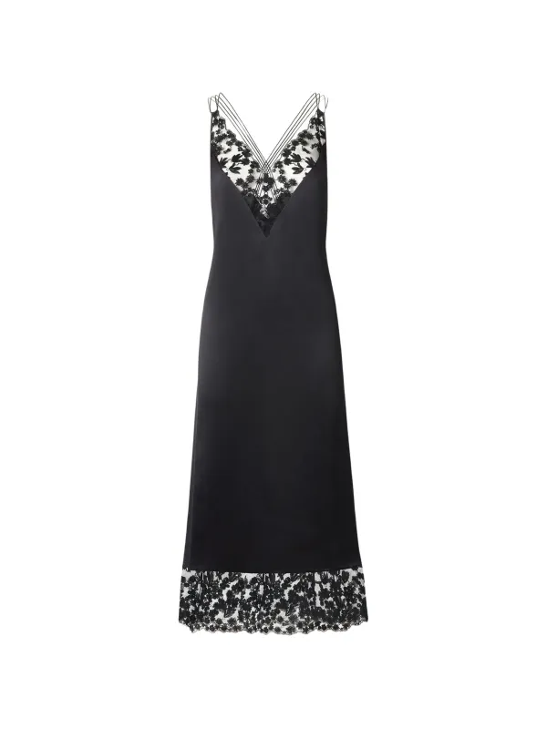 BLACK SILK AND LACE DRESS made by Fendi