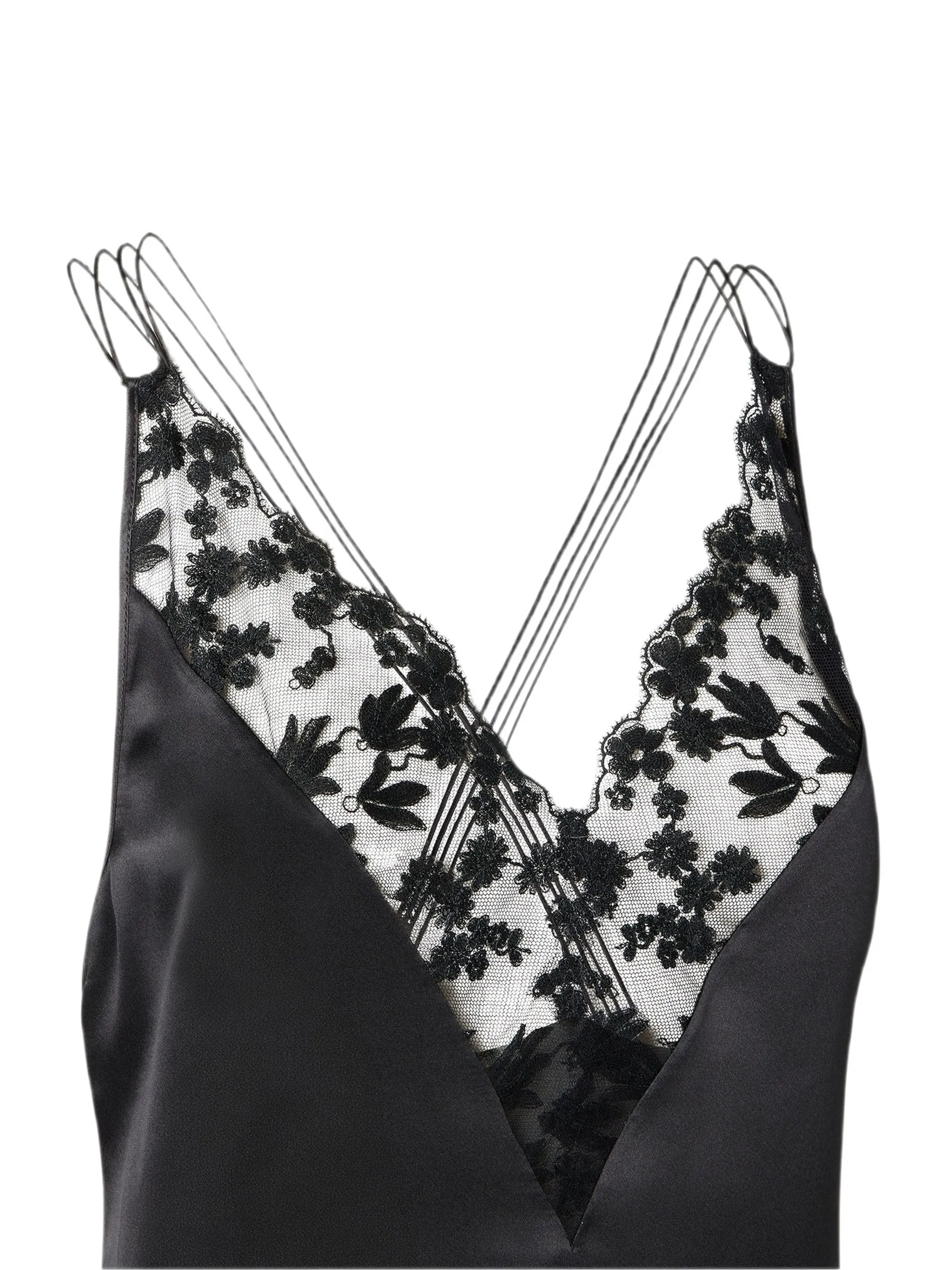 BLACK SILK AND LACE DRESS sold by Lord & Taylor product image thumbnail 2