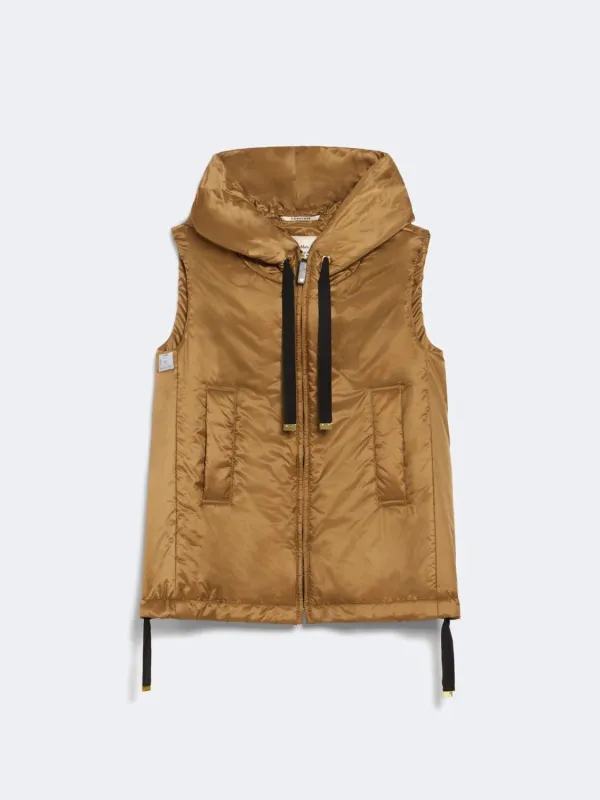 GREENGO PADDED VEST WITH RAINPROOF CANVAS HOOD made by MaxMara