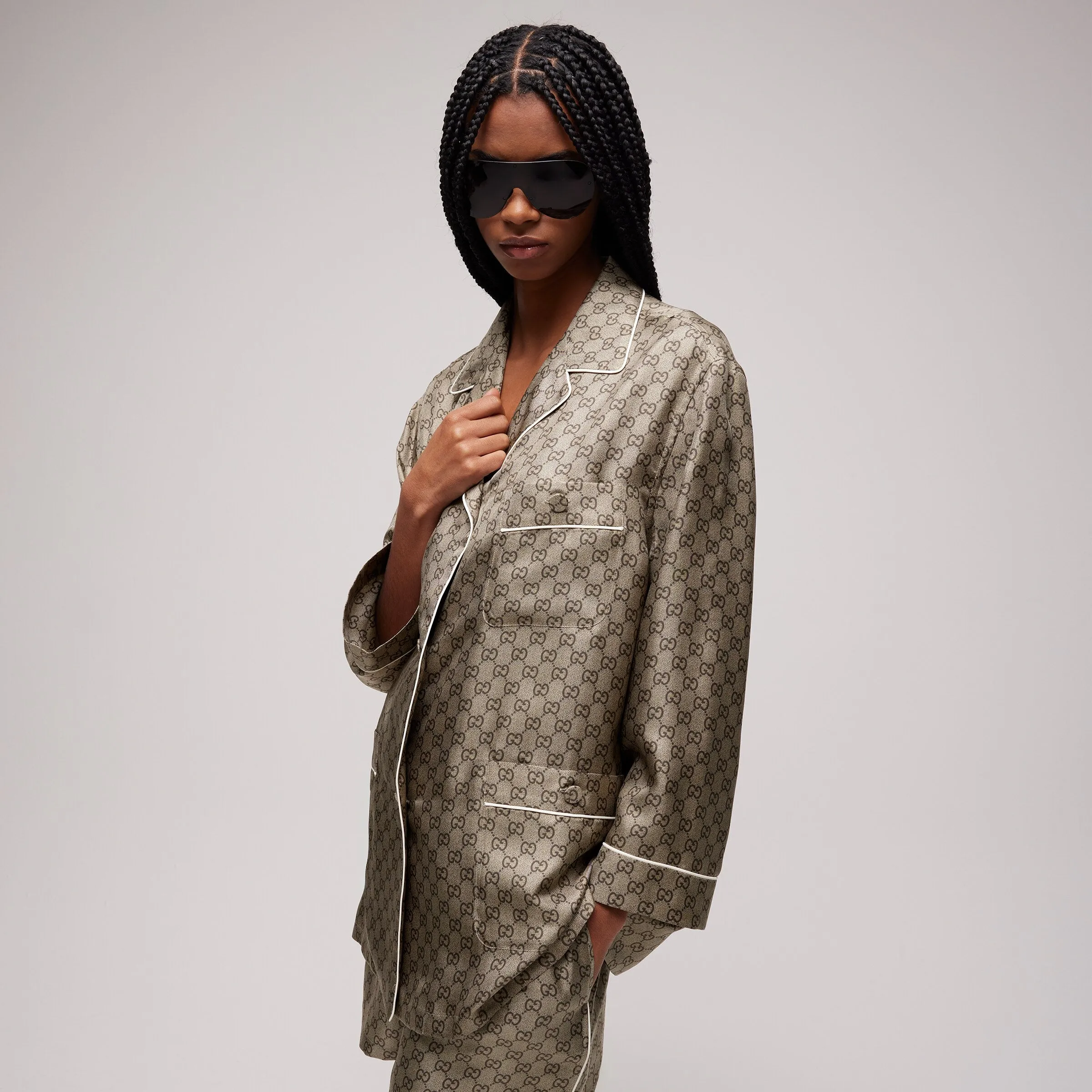 PRINTED SILK TWILL SHIRT sold by Lord & Taylor product image thumbnail 4