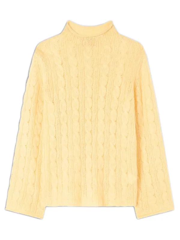 HIGH-NECK SWEATER WITH CABLE KNIT made by Guest In Residence
