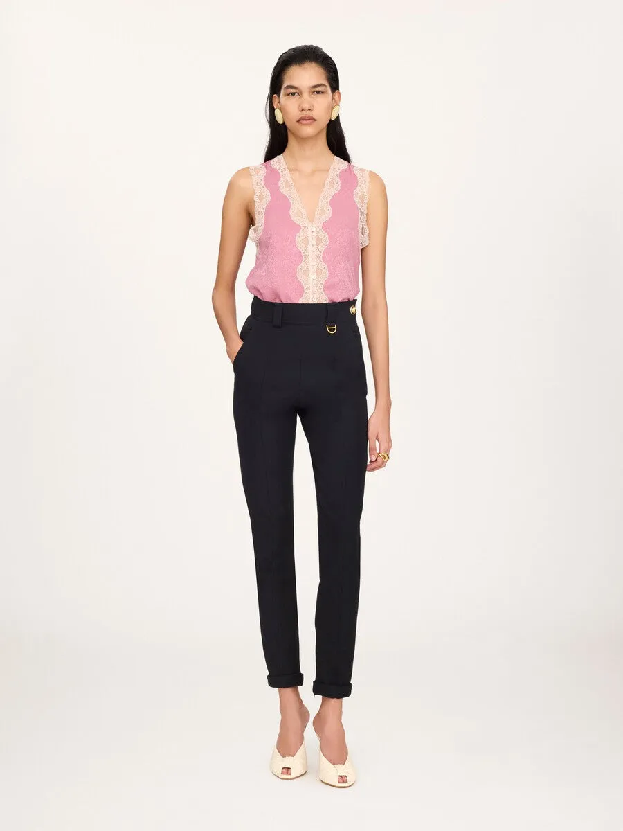 SLEEVELESS PEPLUM TOP IN SILK JACQUARD AND LACE sold by Lord & Taylor product image thumbnail 2