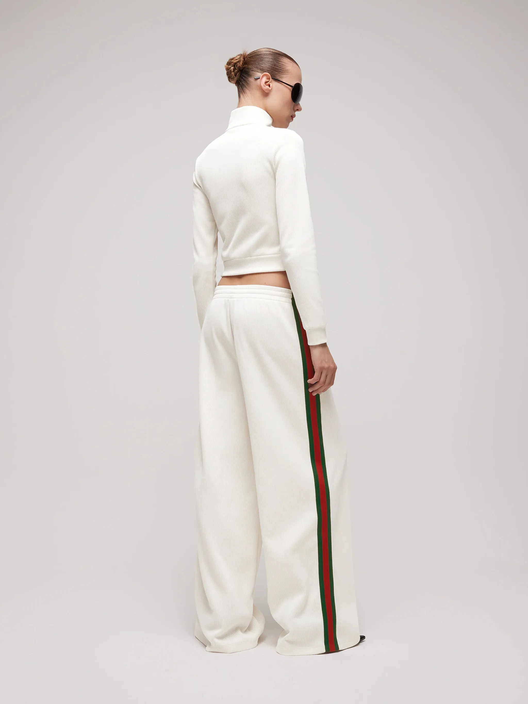 LEISURE TROUSERS IN RIBBED COTTON JERSEY WITH WEB sold by Lord & Taylor product image thumbnail 3