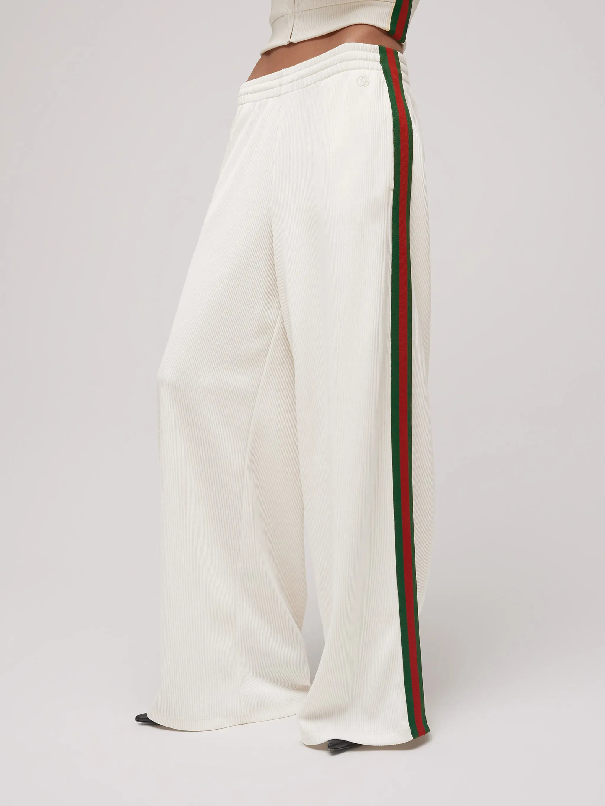 LEISURE TROUSERS IN RIBBED COTTON JERSEY WITH WEB sold by Lord & Taylor product image thumbnail 4