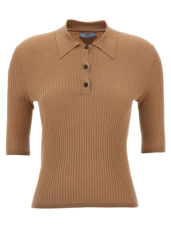 Knitted polo shirt made by Prada