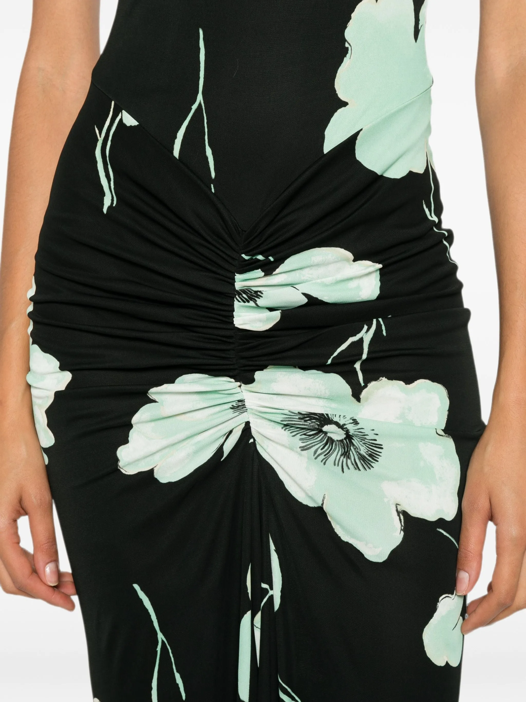 FLORAL-PRINT DRAPED MAXI DRESS sold by Lord & Taylor product image thumbnail 5