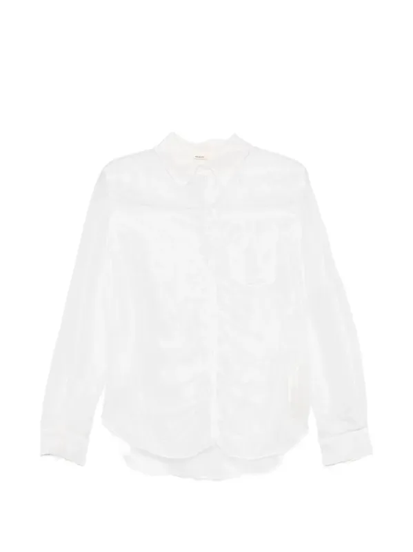 ALLIE CHALK RUFFLED SHIRT made by KHAITE