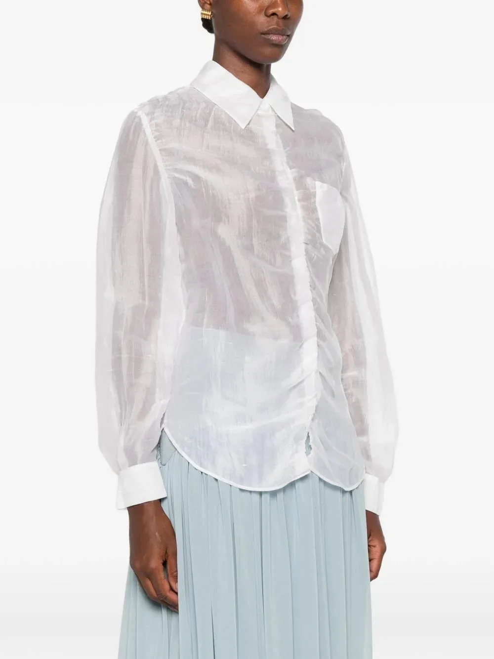 ALLIE CHALK RUFFLED SHIRT sold by Lord & Taylor product image thumbnail 2