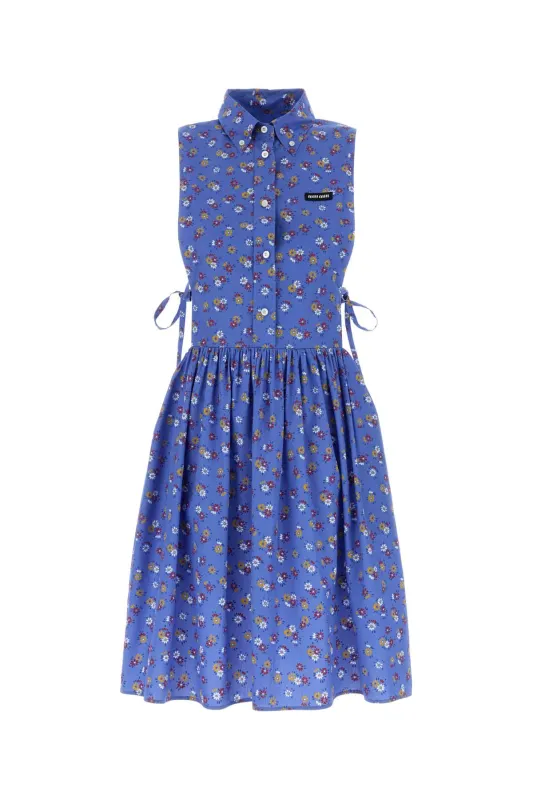 PRINTED POPLIN SHIRT DRESS made by Miu Miu