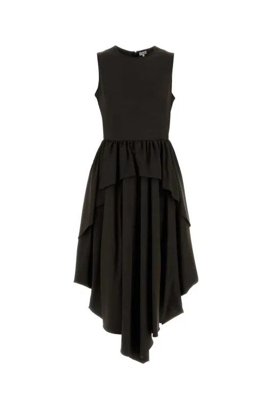 BROWN VISCOSE BLEND DRESS made by Loewe