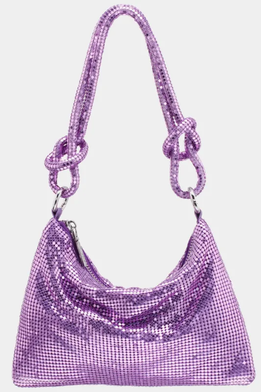 Mesh shoulder bag with knotted detail sold by Lord & Taylor