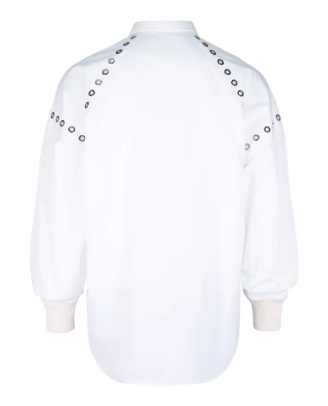 Grommet Detail Button-Up Shirt made by Alexander McQueen
