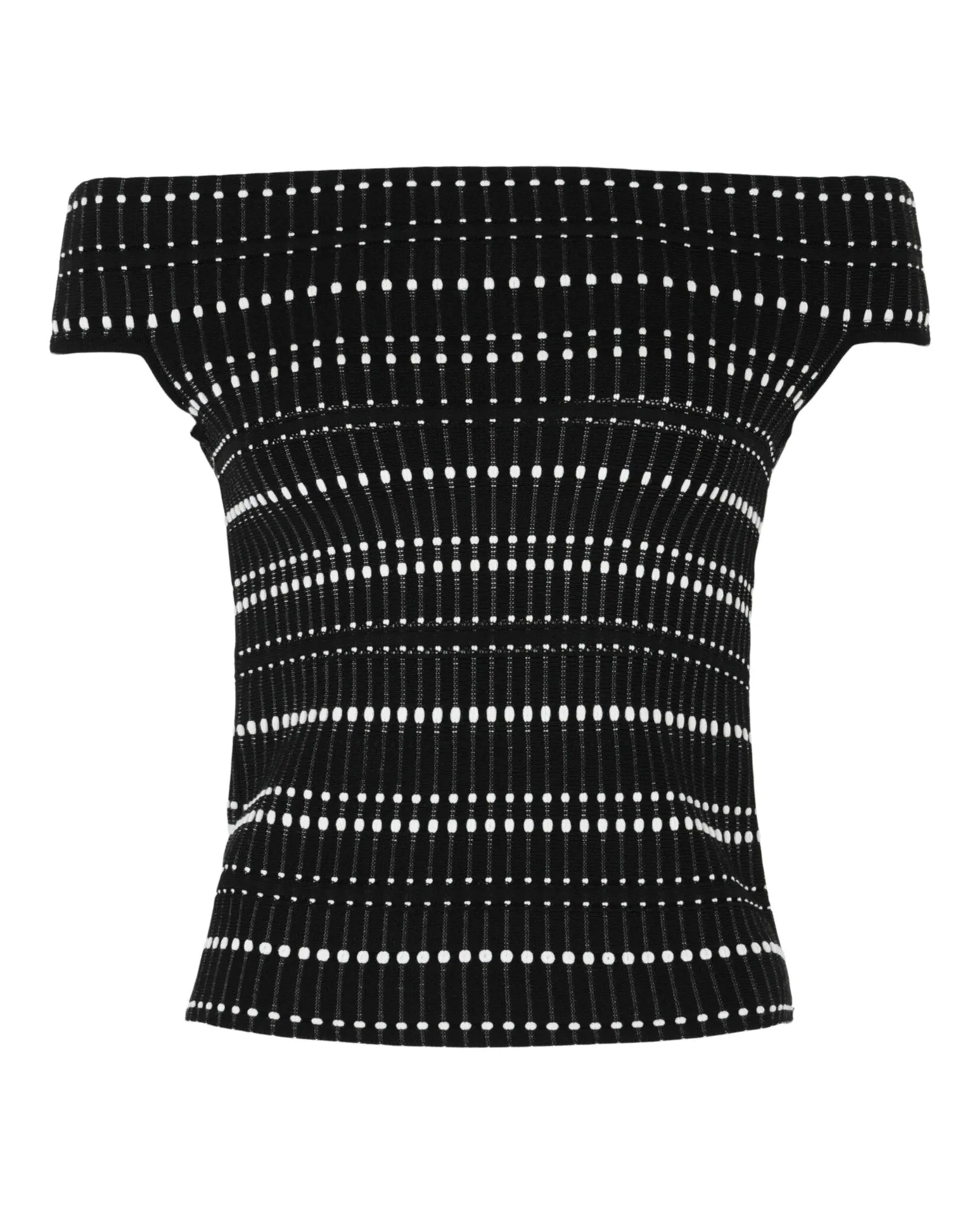 Off-The-Shoulder Stitch Dot Crop Top sold by Lord & Taylor product image thumbnail 5