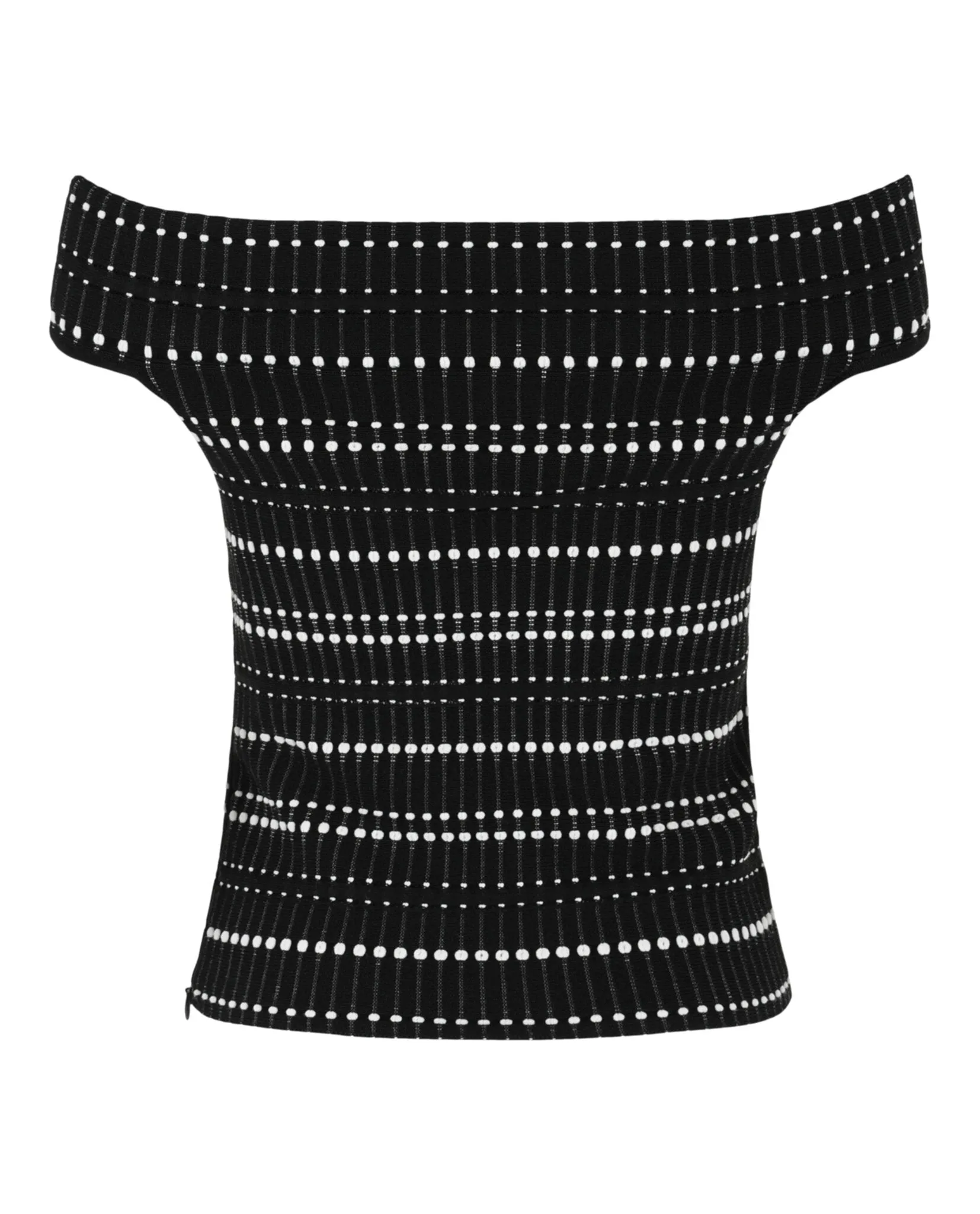 Off-The-Shoulder Stitch Dot Crop Top sold by Lord & Taylor