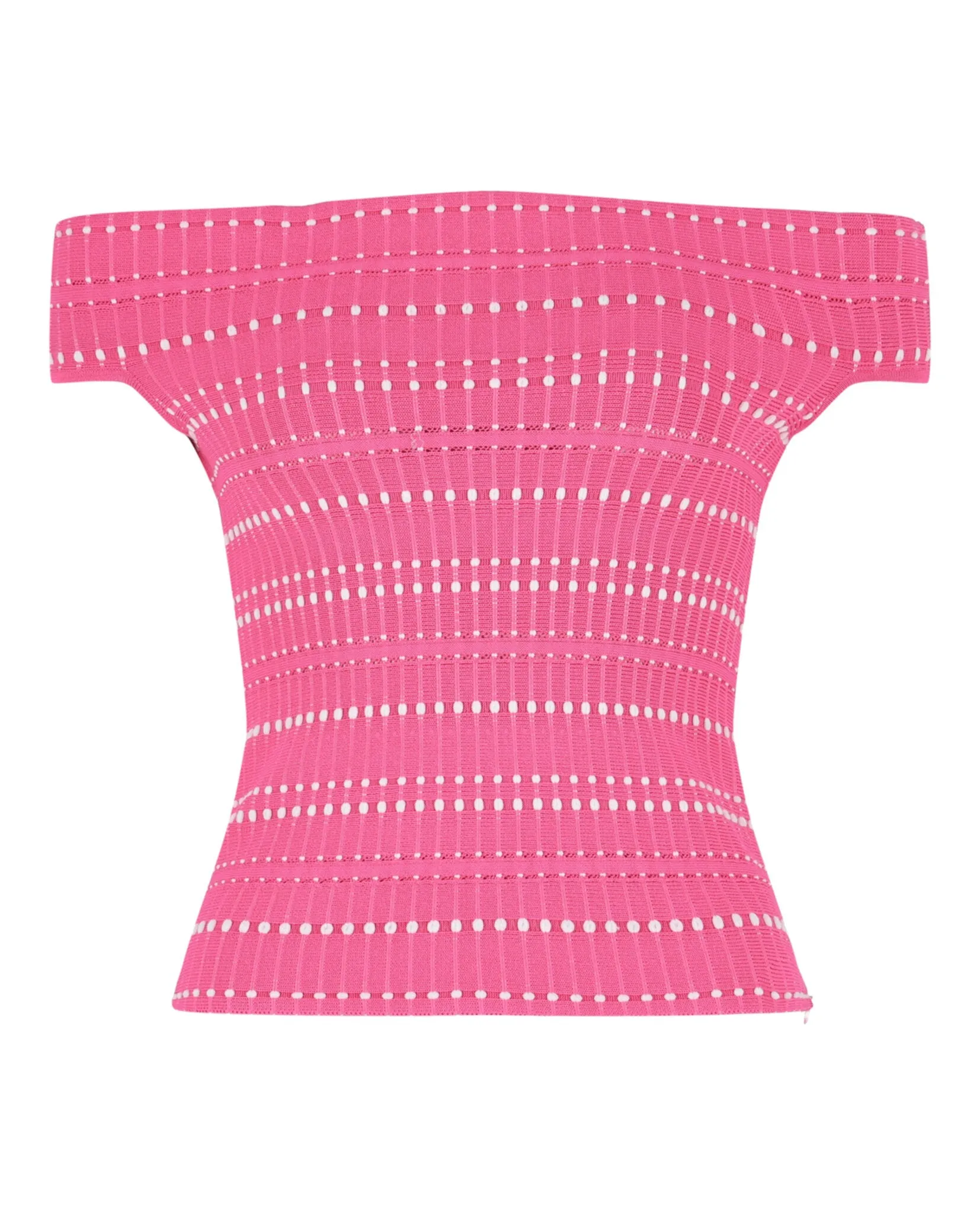 Off-The-Shoulder Stitch Dot Crop Top sold by Lord & Taylor product image thumbnail 5