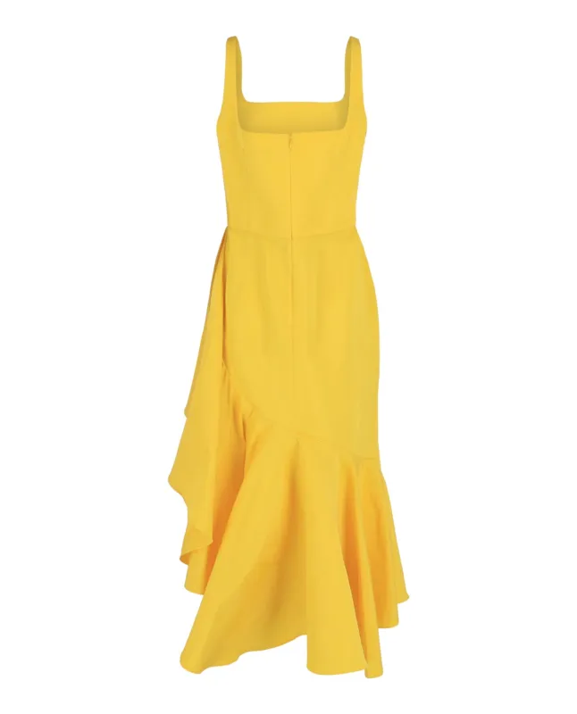 Asymmetric Draped Midi Dress made by Alexander McQueen
