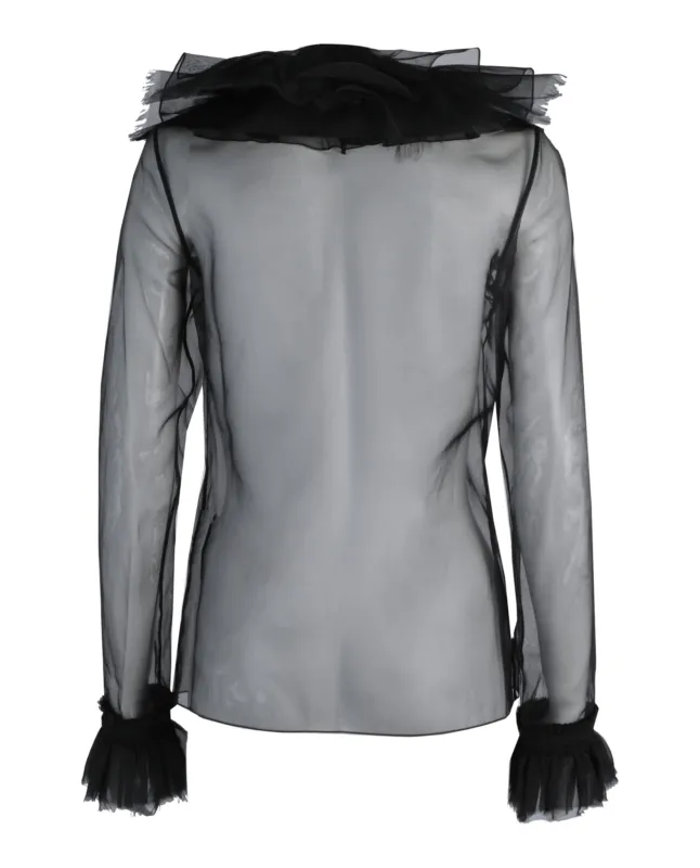 Ruffled Silk-Organza Blouse made by Givenchy