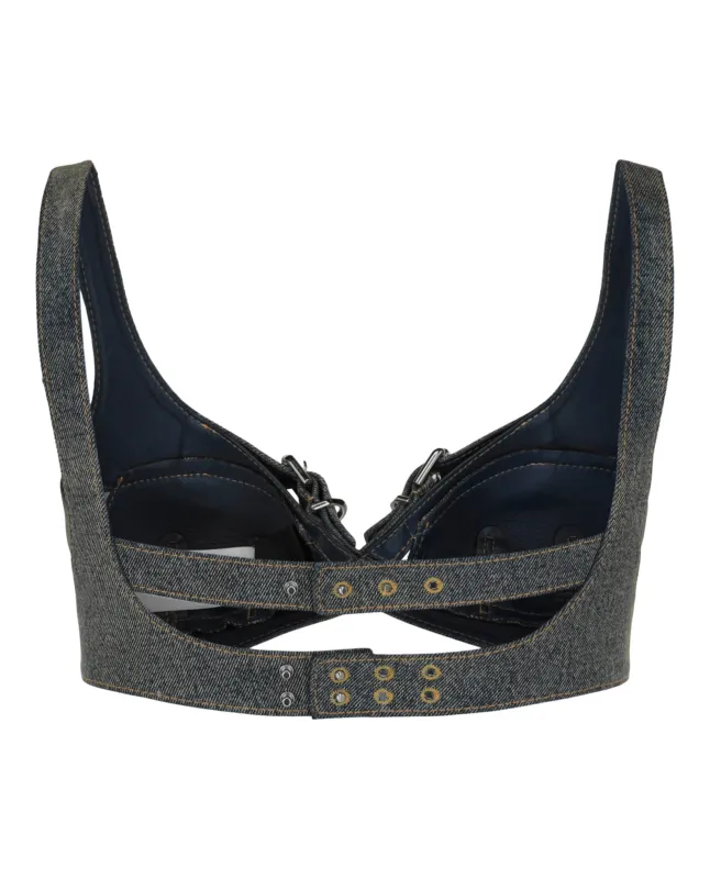 Crisscross Denim Top made by Givenchy